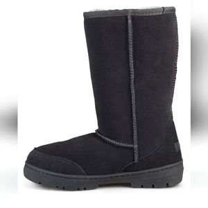 Brumby Black Suede & Sheepskin Shearling Winter Boots Sz 9